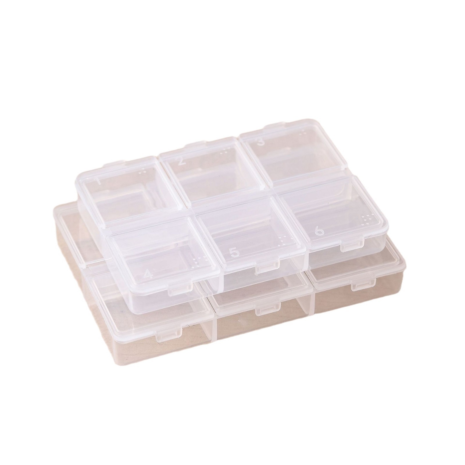 Nail art storage box rice beads diamond 6 Braille small parts spare accessories screw experimental sample box