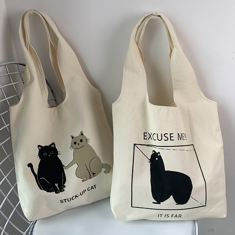 New Japanese and Korean cute student shoulder bag school bag ins literary retro large capacity vest canvas bag women summer