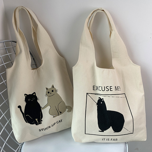New Japanese and Korean cute student shoulder bag school bag ins literary retro large capacity vest canvas bag women summer