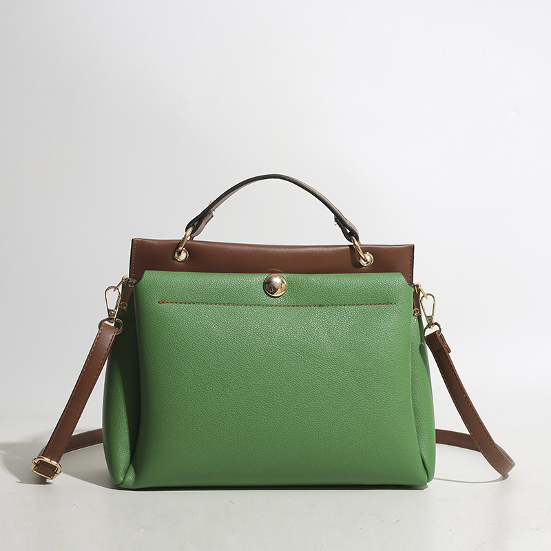 Foreign trade commuter women's bag 2024 spring and summer new contrast color handbag single shoulder crossbody women's bag large capacity women's bag_voghion.com