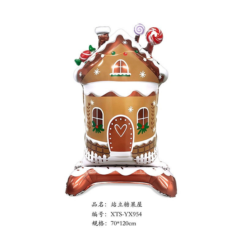 クロスボーダークリスマスサンタクロース杖ヘラジカスノーフレーク雪だるま漫画アルミフィルムバルーンクリスマスパーティー装飾ボール|undefined
