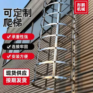 定制深井基坑护笼直梯屋面检修爬梯室外墙消防水池钢爬梯机房爬梯