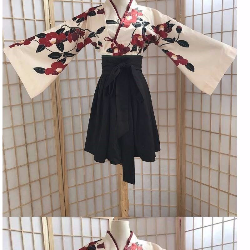 Daily Improved Han Dynasty Han Element Retro Suit Ancient Style Kimono Cute Fresh Soft Girl Long Skirt Elegant