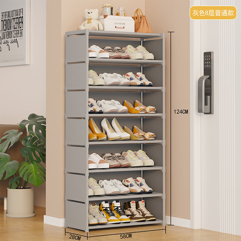 Estantes de zapatos simples de almacenamiento de puerta doméstica hermoso interior a prueba de polvo multicapa de gran capacidad gabinete de zapatos comercio exterior explosión al por mayor image 22