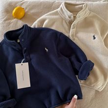 2025儿童长袖polo衫2025男童翻领套头衫保暖宝宝秋冬衣服一件代发