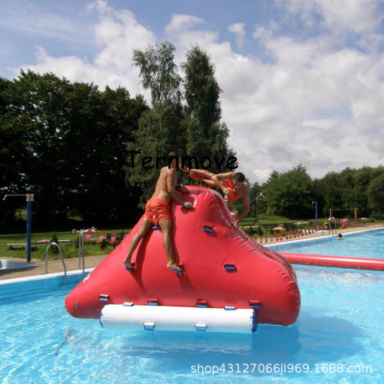 充气水上玩具三角大滑梯儿童乐园海洋球池充气玩具冰山攀岩城堡