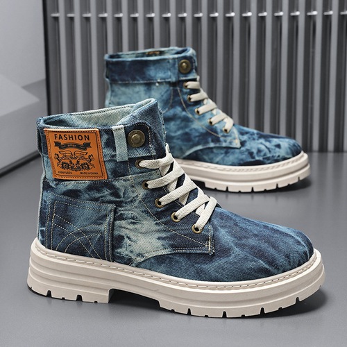 Men's Cross-Border Martin Boots 2025 New Spring Men's Shoes British Style Men's High-Top Boots Men's Work Boots