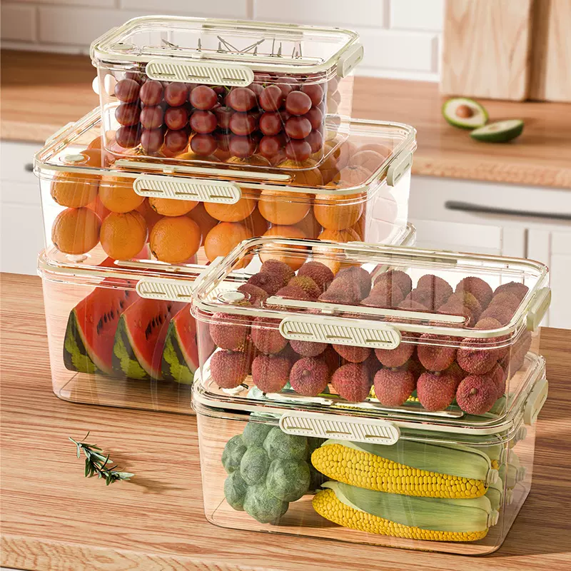 冰箱保鲜盒食品级收纳盒透明密封盒冷冻食物水果蔬菜储物盒整理盒
