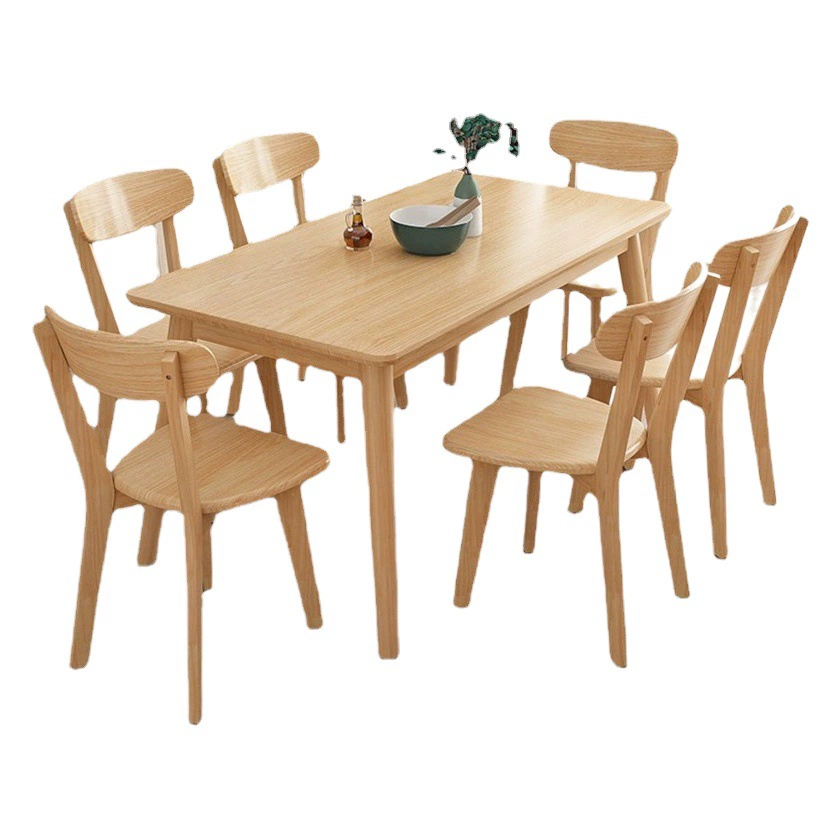 Обеденный стол из массива скандинавского дерева, в стиле натурального дерева, подходит для небольших квартир, обеденный стол и стулья из дуба, квадратный обеденный стол для ресторанов и гостевых домов.