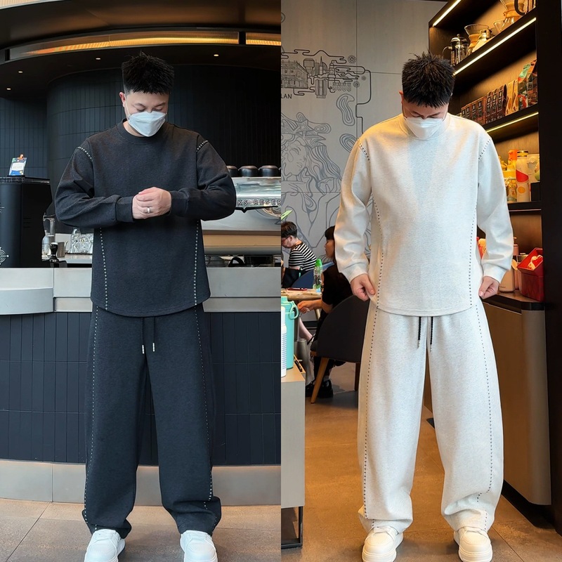 秋季上新高品质慵懒风重磅时尚设计感潮流风男女同款休闲运动套装|undefined
