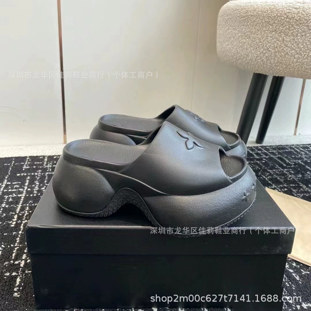 SMF крестообразные высокие каблуки с толстым дном 7.5-9.5CM увеличены 2024 новые летние сотни башен модной пляжной штанг девушки