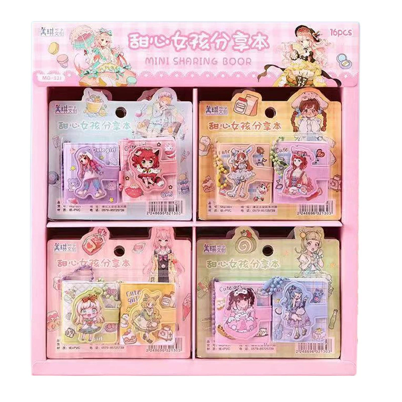 Mini sharing pocket notebook (Sanolou) — portable cartoon covers, assorted themed designs