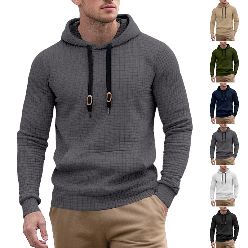 Herren-Freizeitpullover mit Jacquard-Tasche, Größe 26 (EU), für den grenzüberschreitenden Handel, klein kariert, gesteppt_voghion.com