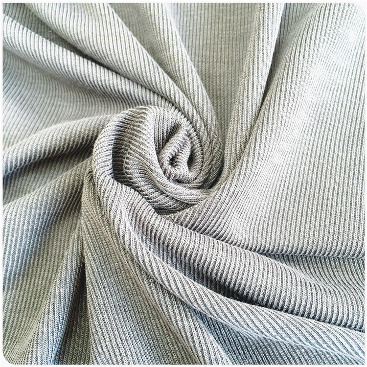 供应针织仿铜氨纶1*1细针罗纹双面240G弹力拉架男女面料