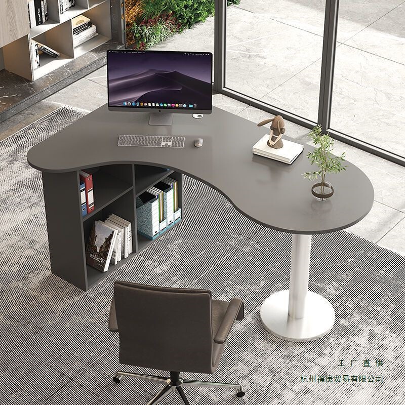 Office Computer Desk, Desktop Desk, Simple Fan-Shaped Table, Curved Manager's Desk, Single L-Shaped Office Desk Office Computer Desk, Desktop Desk, Simple Fan-Shaped Table, Curved Manager's Desk, Single L-Shaped Office Desk
