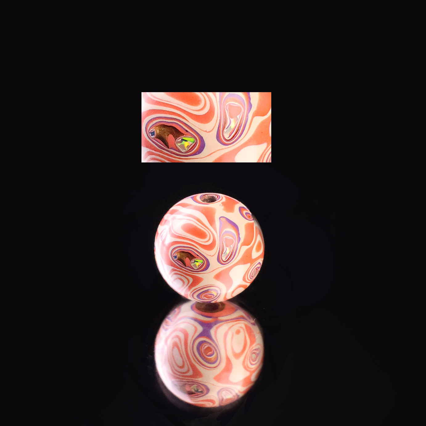 10mm 오팔 산호 화이트