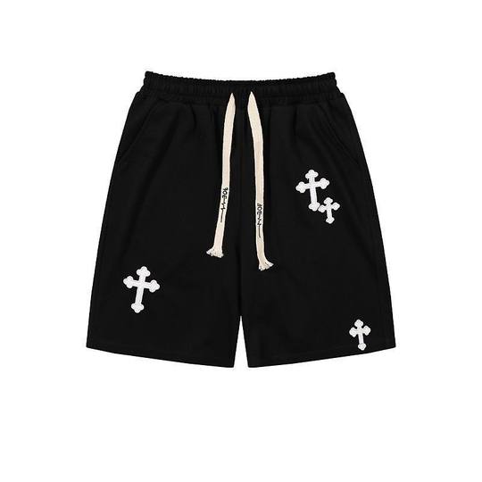 Trendy Brand Street Thin Summer 2024 New Vintage Cross Sports Shorts Men's High Street Dark Loose Pants