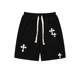 Trendy Brand Street Thin Summer 2024 New Vintage Cross Sports Shorts Men's High Street Dark Loose Pants