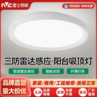 雷士照明led吸顶灯简约现代灯具入户灯人体感应走廊过道灯阳台灯