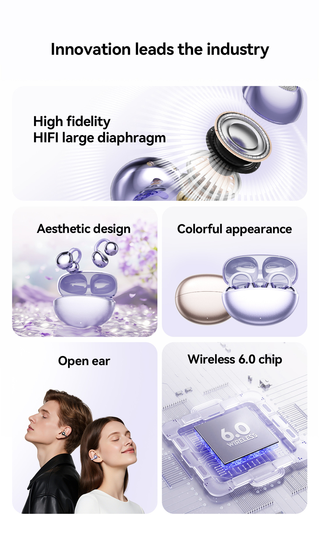 Nuovi auricolari Bluetooth GL8 Ear Clip Open Sports Wireless In-Ear con qualità audio HD_voghion.com