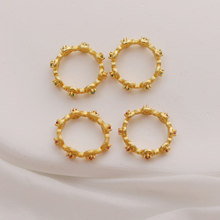 18K�ŷ���僽�ɫ�tɫ�Gɫ��ʯ�]��Ȧ�ٽzȦdiy�B��Ȧ�ֹ�僽�
