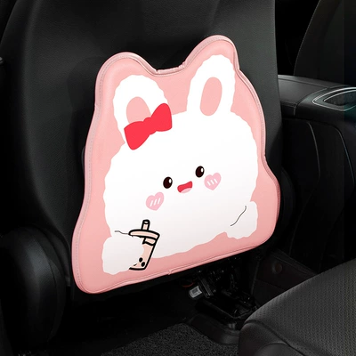anti-fouling wear-resistant cute car seat – Chair back anti-kick pad - milk-tea-rabbit-short