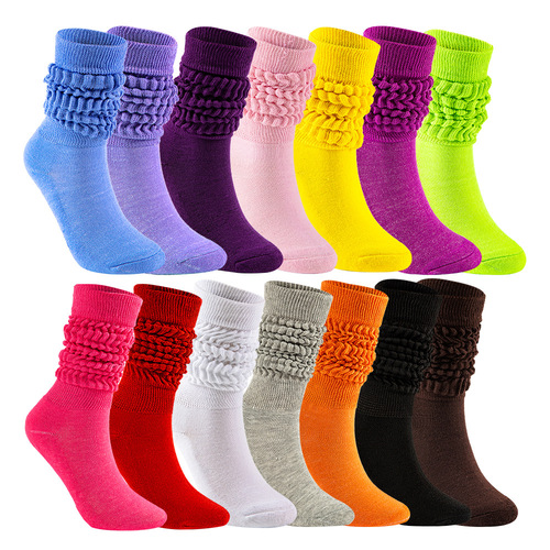 Stacks of Socks European and American Spring and Summer Mid-high Boots slouch socks Bubble Socks Foreign Trade Amazon Cross-border Socks 
