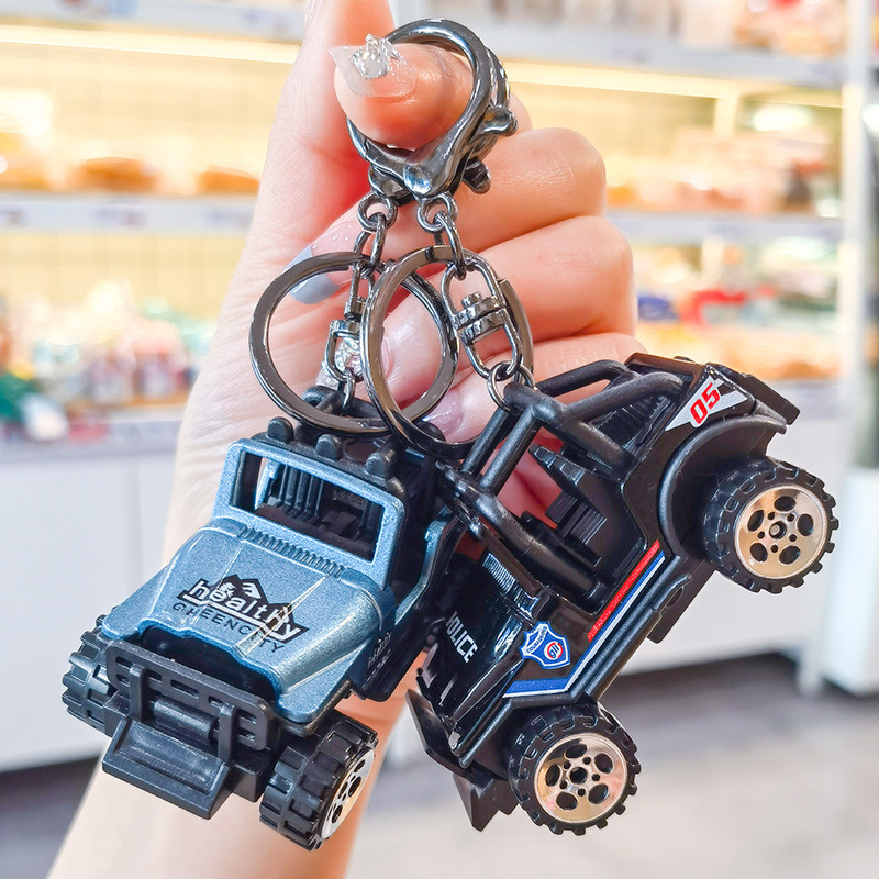 Jeep Pull-Back Car Keychain Pendant Car Model Off-Road Vehicle Claw Machine Toy Decoration Gift Holiday Gift