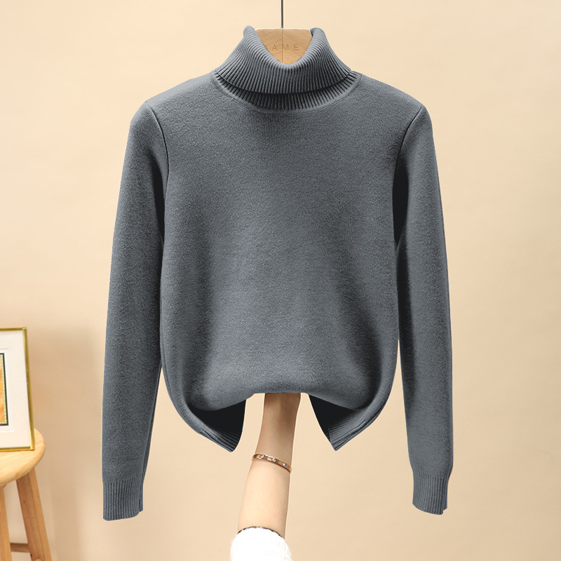 369 turtleneck sweater-deep gray gray