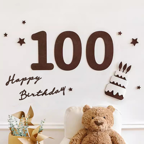 Ins felt digital birthday happy decoration photo pet background wall for boys and girls babies children party arrangement
