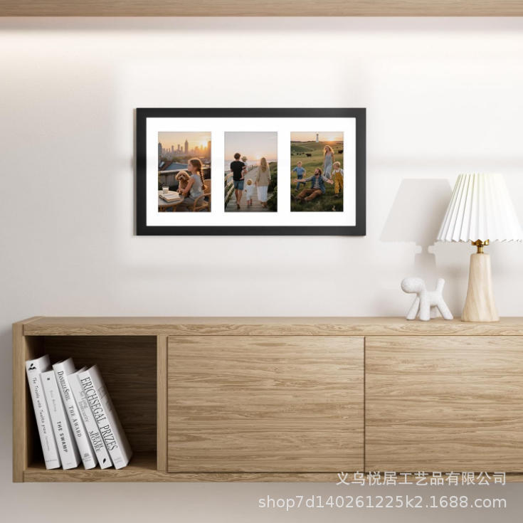 Cross-Border Solid Wood Photo Frame Display Set Three or Four Photo Frames 6inch Photo Frame Birthday Gift Manufacturer Wholesale Customization