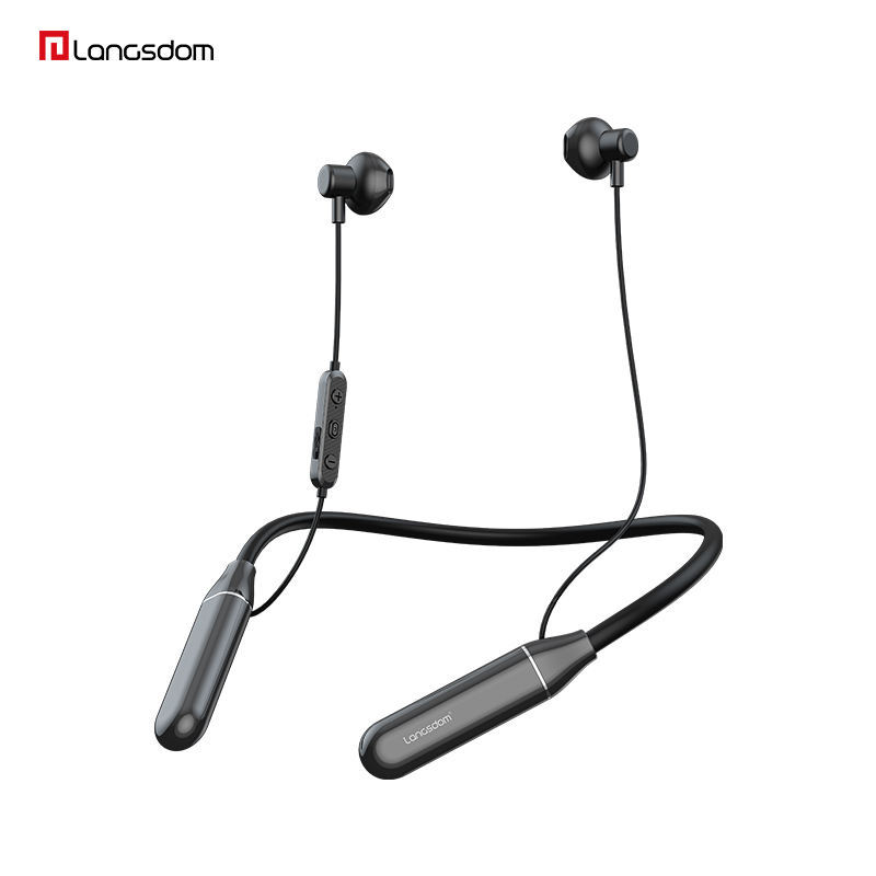 Langston BS05B larga duración de la batería cuello colgando auriculares de absorción de ruido juegos deportivos 5 auriculares Bluetooth impermeables