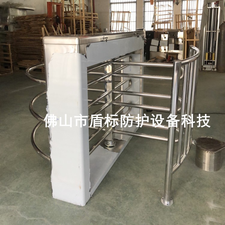 盾标防护半高栅栏十字转闸 工地电动旋转门 单位车站打卡单向90度