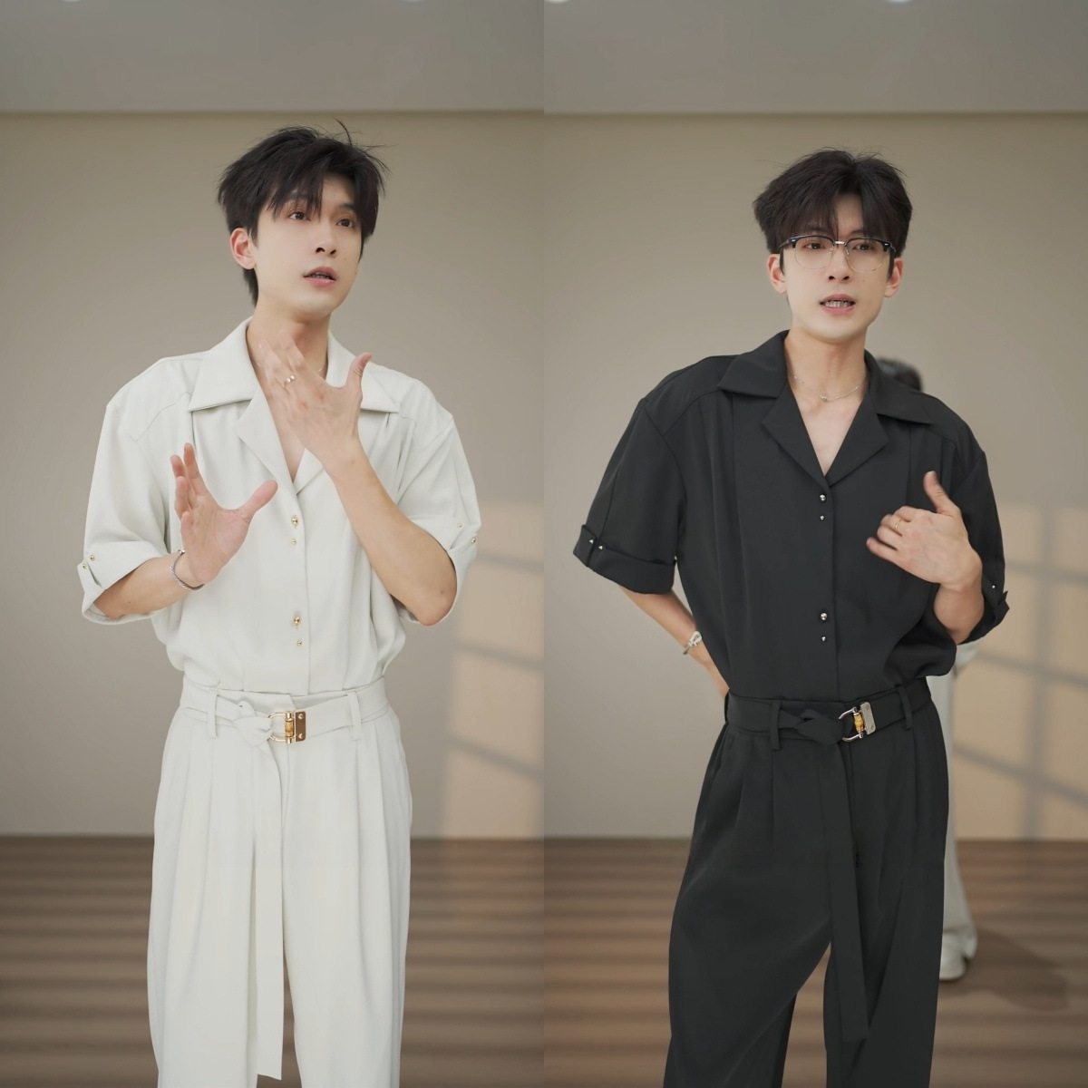 Summer New Men's Fashion Simple Light Luxury Lazy Niche Versatile High-End Cool Drape Short-Sleeve Shirt Set