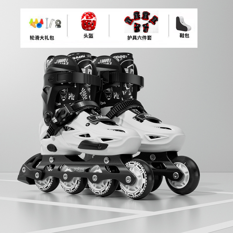 Roller Skates for Children, Girls and Boys, Beginner Inline Skates, Inline Roller Skates, New Model, Full Flash, Ages 6-12