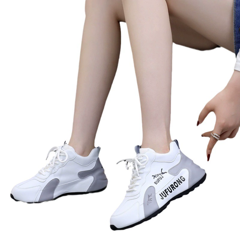 【Прямые продажи от производителя Juhongfu 9816】Новые стильные кроссовки для мужчин и женщин, универсальные модные кожаные туфли для пар.