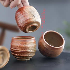阅锐养生无釉柴烧杯古典茶空间杯器功夫茶杯爆裂纹健康会过滤杯