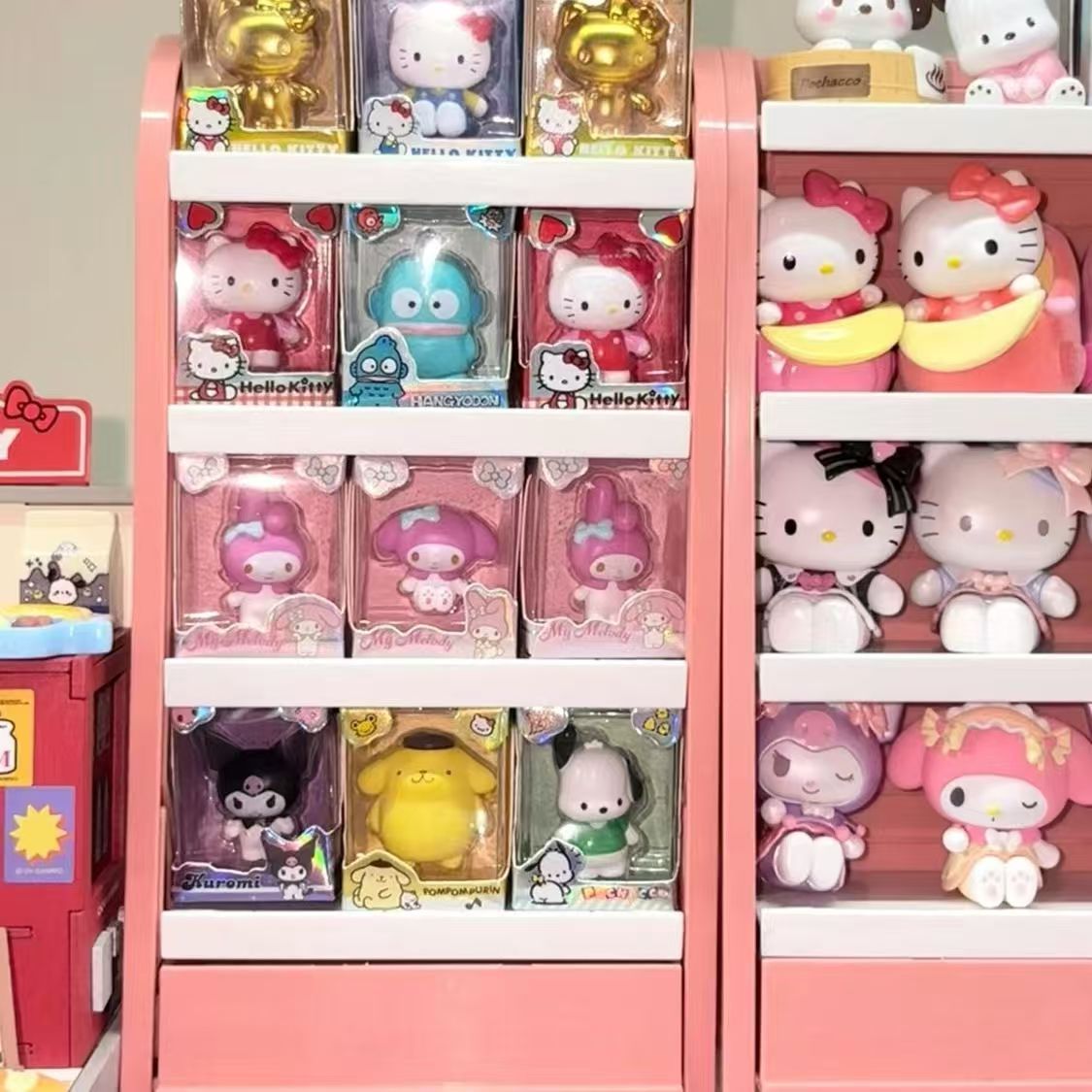 小鼻嘎米粒公仔收纳架微缩超市货架萌粒展示架娃屋模型摆件