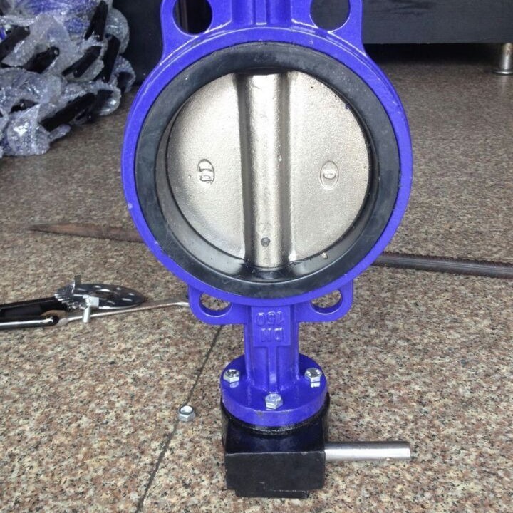 D371X3-16Q DN300涡轮对夹式铸铁蝶阀 铸钢把手蝶阀 铸铁衬胶蝶阀