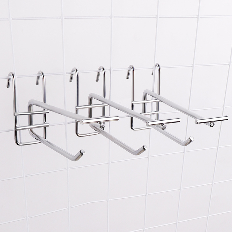 Factory wholesale single line hanging net hook supermarket snack display shelf grid hook thick metal wire hook
