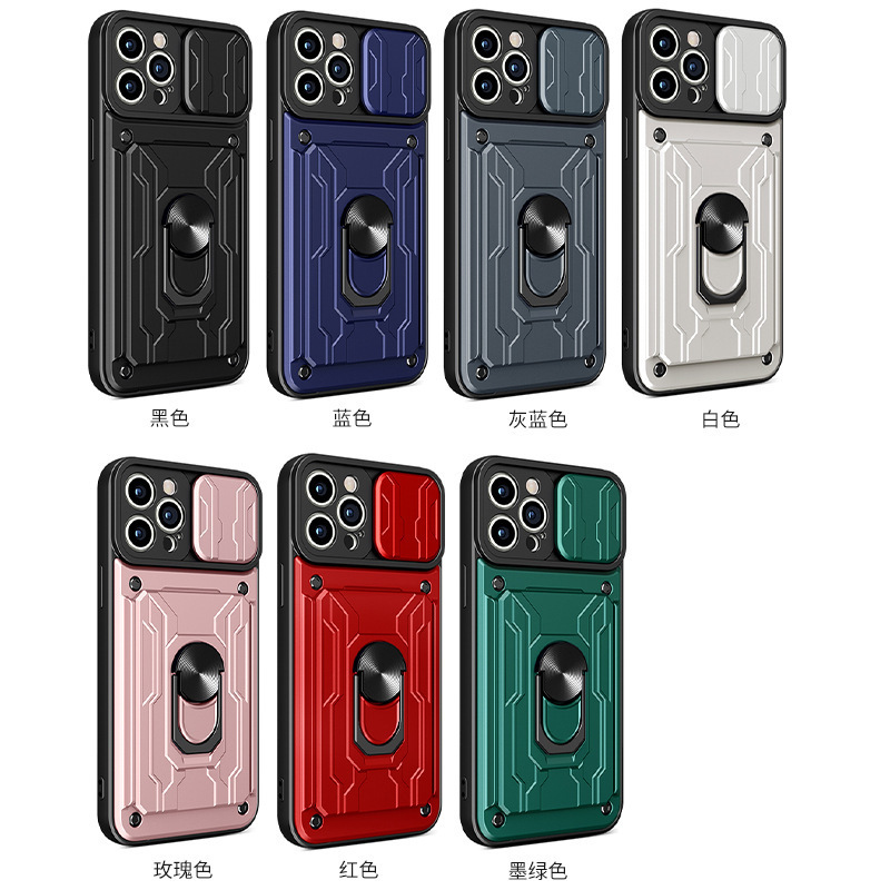 Applicable to popular Apple 13Promax mobile phone shell 14 new card holder XR ring sliding window XS bracket 8 protective cover Applicable to popular Apple 13Promax mobile phone shell 14 new card holder XR ring sliding window XS bracket 8 protective cover