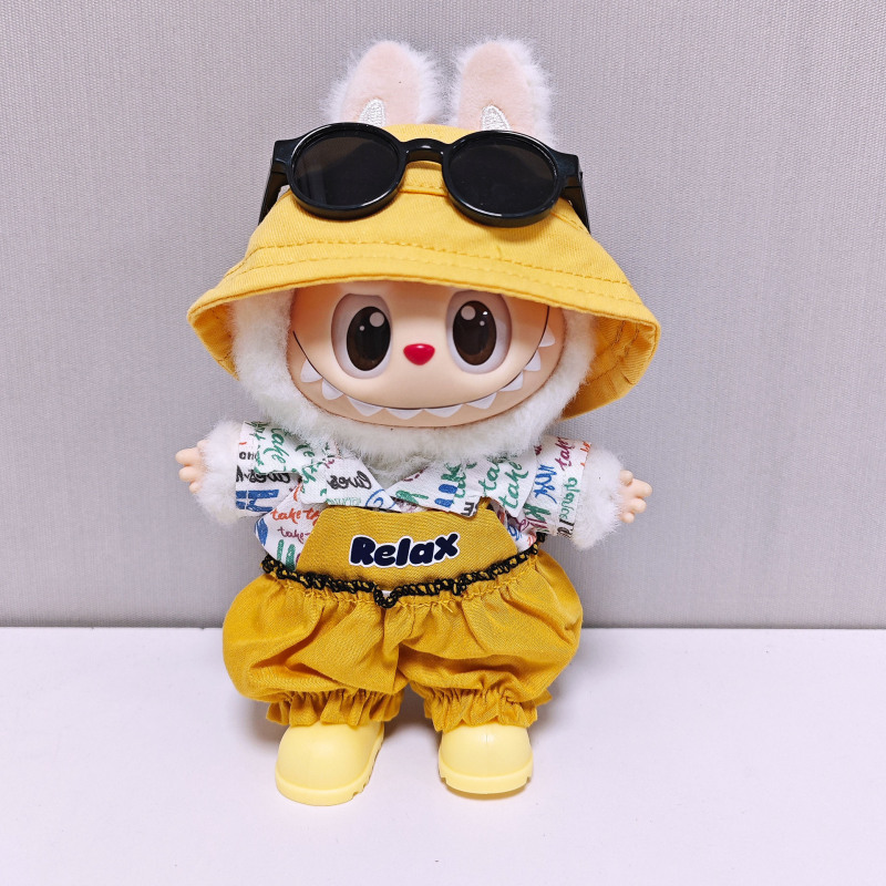 【ベビー服のみ】labubu ベビー服 イエローブルマーセット labubu 服 15cm17cm 人形ベビー服|undefined