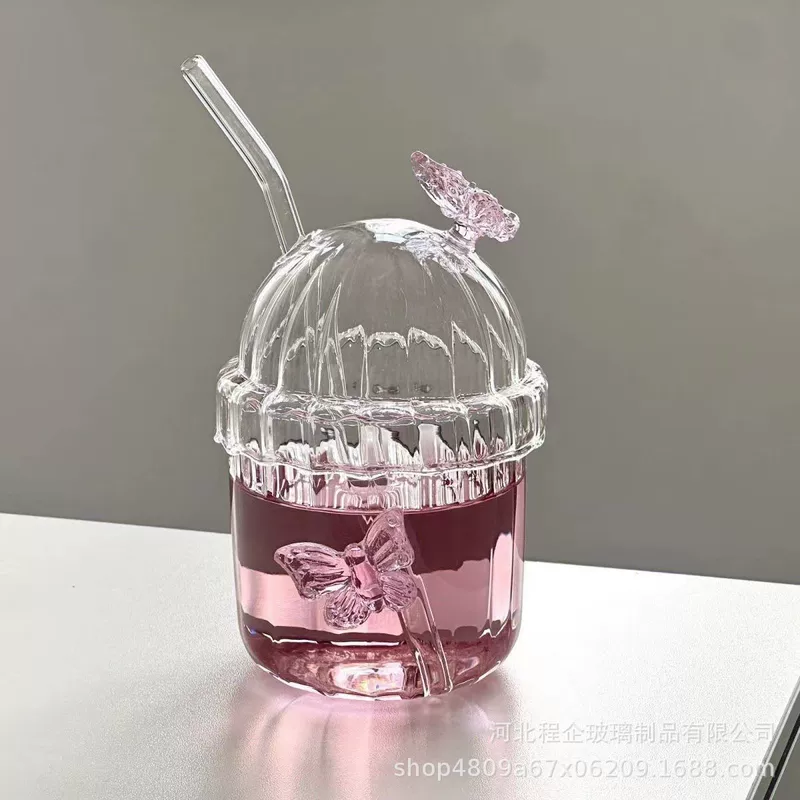 Стакан-кувшин BOBO Butterfly Cup со стеклом из BOROSILICATE, чашка для молока, кофе, питьевая чашка