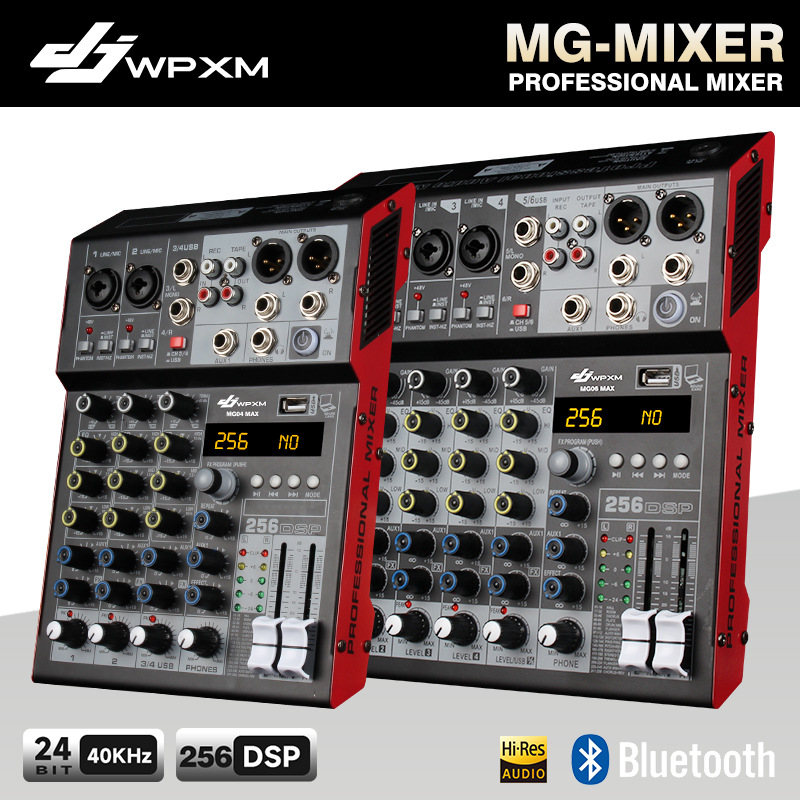 Consola Mezcladora de Audio de 4/6 Canales con Efecto DSP y 48V para Conferencias y Escenarios image 1