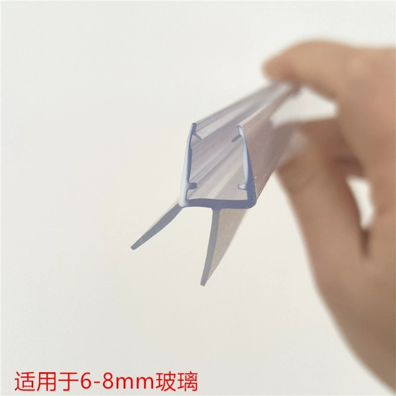 Немецкая бестселлерная уплотнительная лента для ванной комнаты, 6-8 мм, удерживающая воду, уплотнительная лента для стеклянной двери, прозрачная матовая двойная мягкая кромка