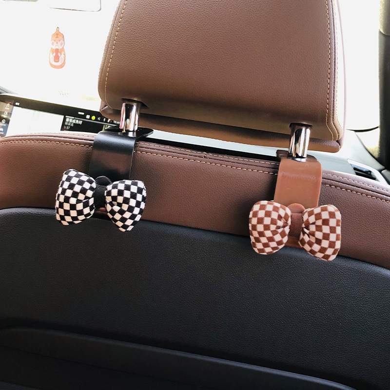 Gancho de coche, respaldo del asiento del coche, almacenamiento invisible trasero multifuncional, gancho pequeño, accesorios de decoración de coche lindos para mujer