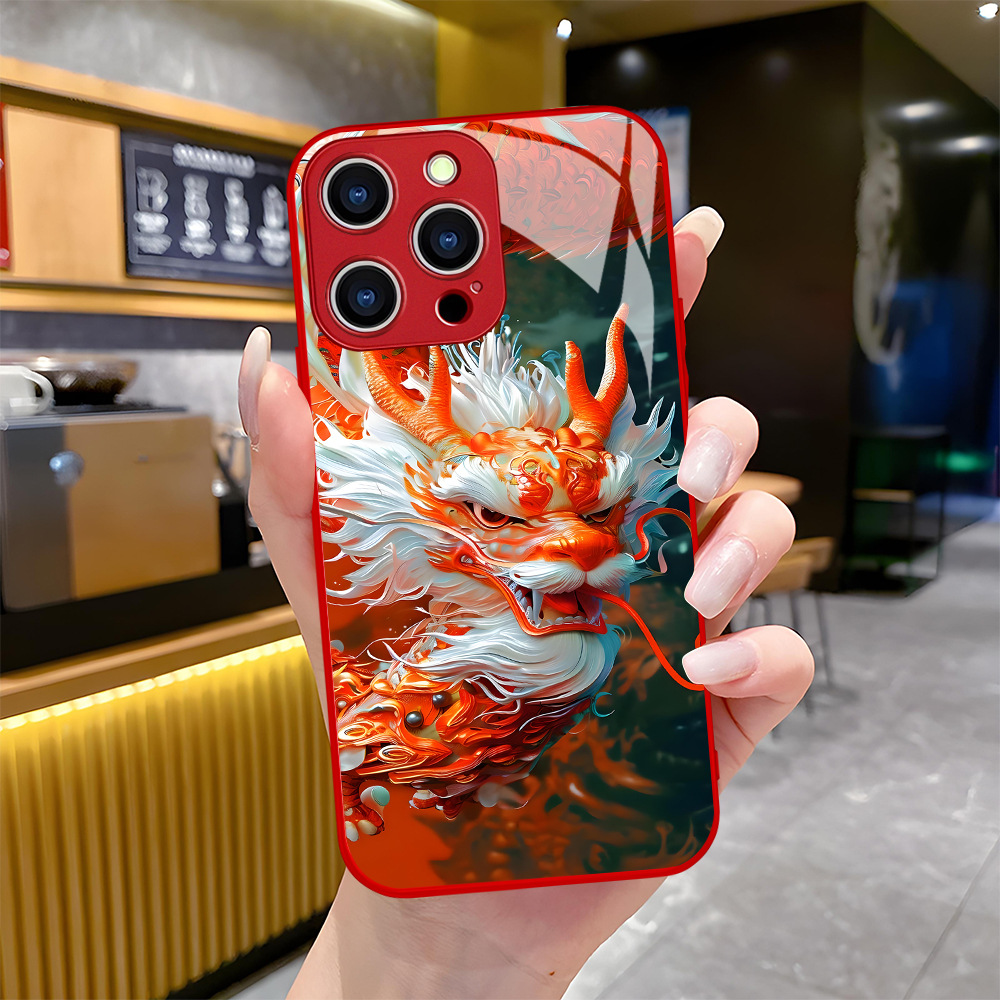 Coque IPhone Dragon Chinois Luxe - Anti-choc, TPU, Compatible IPhone 11 à 16 Pro Max