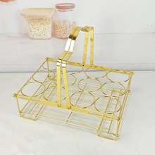 可折叠款金属啤酒架跨境酒吧KTV小瓶啤酒提篮鸡尾酒易拉罐酒托架