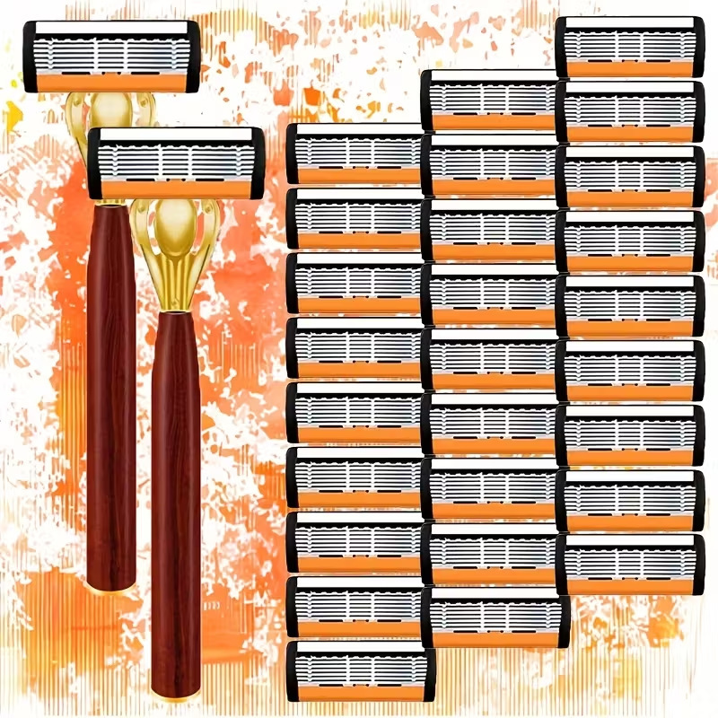 Luxury Safety Razor Men's Manual Razor with 6-Layer Blade Razor Blade Cross-Border Dropshipping