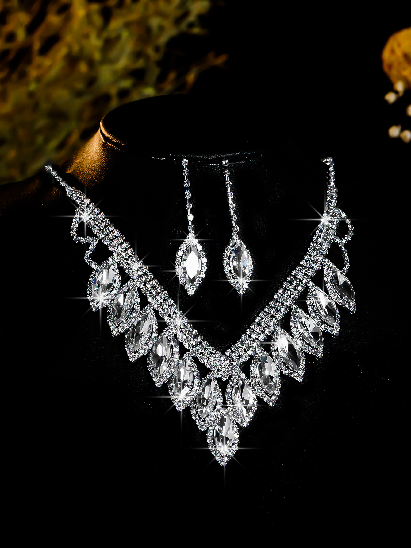 bride necklace set earring jewelry set banquet dress set necklace fashionable all match exquisite jewelry_voghion.com